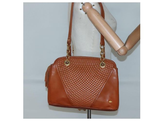 BALLY Borsa a Spalla Trapuntata in Pelle Marrone Oro Auth BA3630 D'oro - vista 21