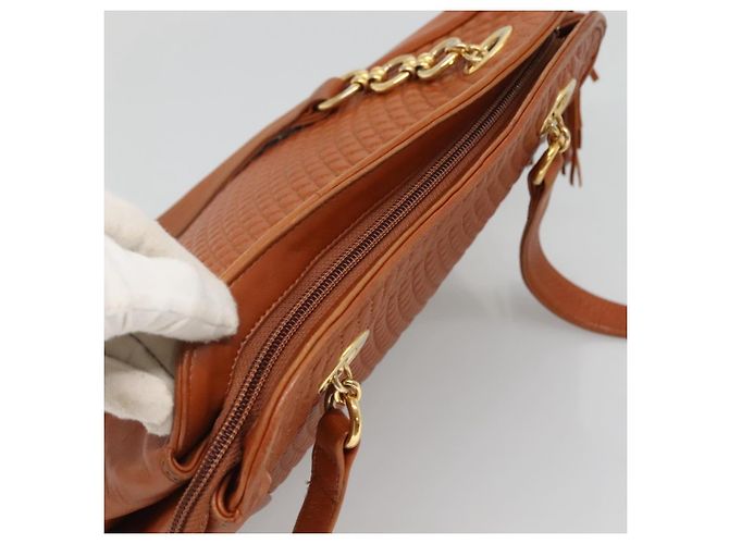 BALLY Borsa a Spalla Trapuntata in Pelle Marrone Oro Auth BA3630 D'oro - vista 6