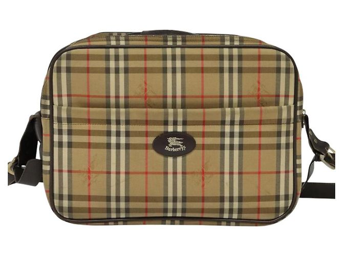 Autre Marque Bolsa de Ombro Burberrys Nova Check em Lona Bege Dourada Auth ti3263 Dourado - vista 13