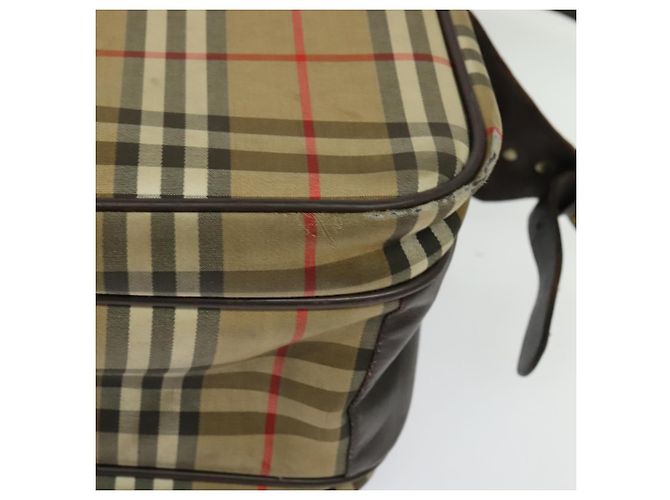 Autre Marque Bolsa de Ombro Burberrys Nova Check em Lona Bege Dourada Auth ti3263 Dourado - vista 16