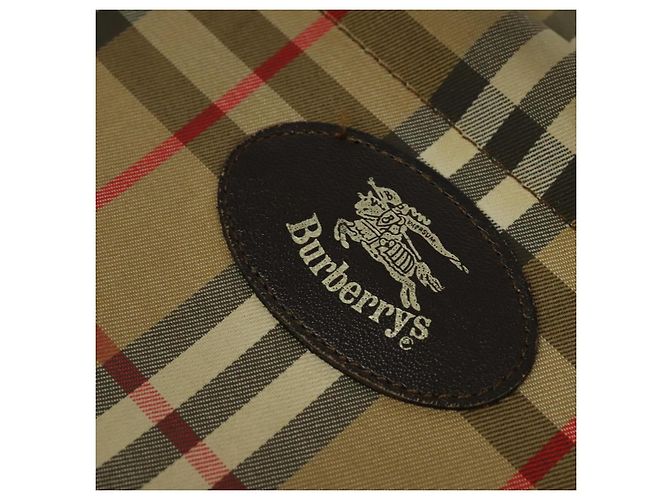 Autre Marque Bolsa de Ombro Burberrys Nova Check em Lona Bege Dourada Auth ti3263 Dourado - vista 18