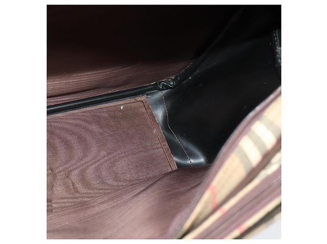 Autre Marque Bolsa de Ombro Burberrys Nova Check em Lona Bege Dourada Auth ti3263 Dourado - vista 19