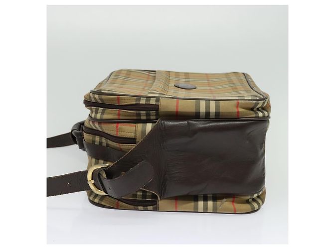 Autre Marque Bolsa de Ombro Burberrys Nova Check em Lona Bege Dourada Auth ti3263 Dourado - vista 3