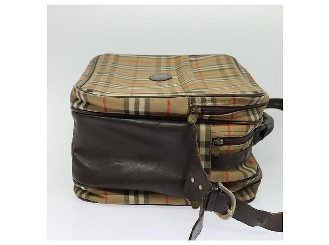 Autre Marque Bolsa de Ombro Burberrys Nova Check em Lona Bege Dourada Auth ti3263 Dourado - vista 4