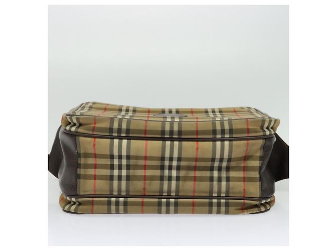 Autre Marque Bolsa de Ombro Burberrys Nova Check em Lona Bege Dourada Auth ti3263 Dourado - vista 5