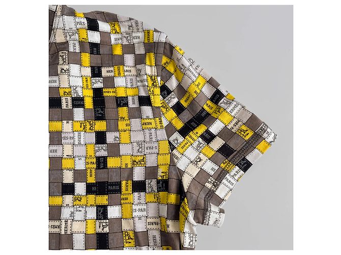 Hermès Abito in cotone Bolduc alla Square 36 Bicolore Multicolore - vista 9