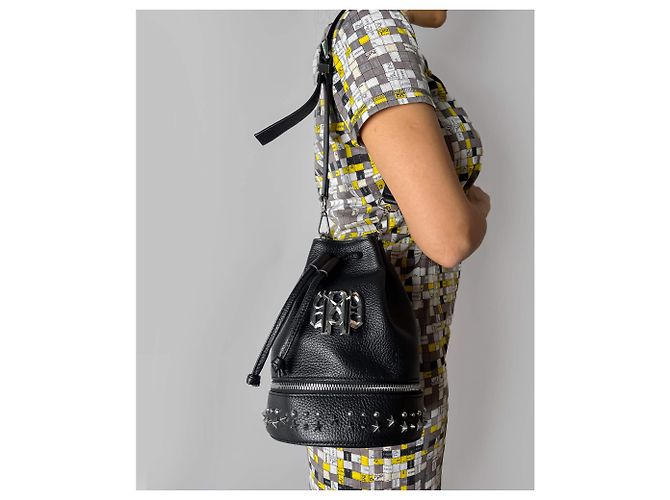 Philipp Plein Borsa a spalla in pelle con borchie nera Nero - vista 2