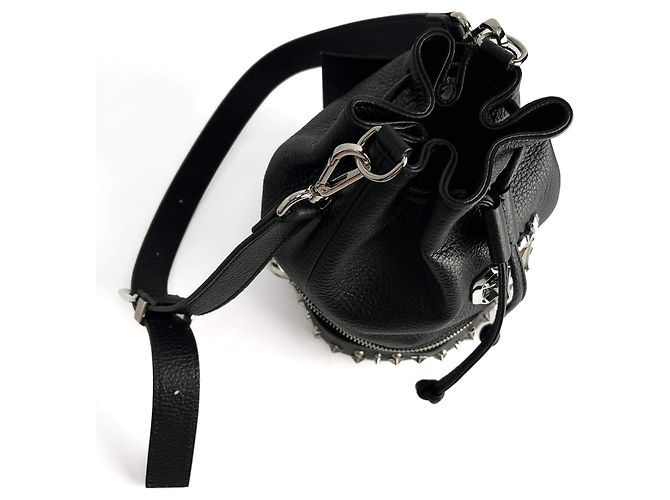 Philipp Plein Borsa a spalla in pelle con borchie nera Nero - vista 6