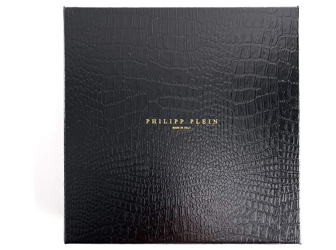 Philipp Plein Skull Croco Printed Leather Medium Belt 80 Black - view 6