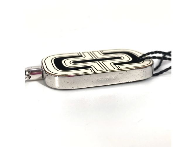 Bulgari Collana in pelle con logo Parentesi di Bvlgari Nero Bianco - vista 6