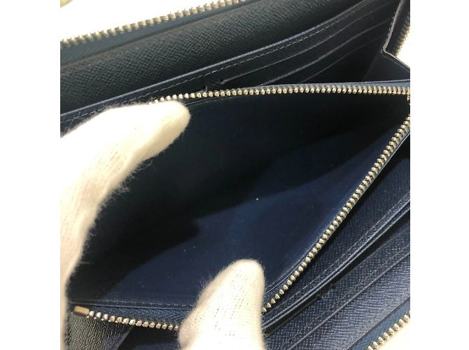 Cartera larga de cuero Epi Louis Vuitton Azul - vista 7