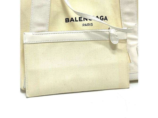 Balenciaga 339933 Borsa Cabas S Navy Bianco - vista 10