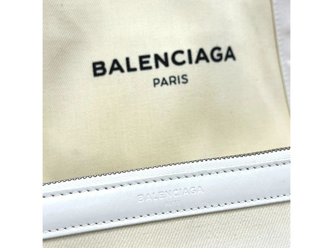 Balenciaga 339933 Borsa Cabas S Navy Bianco - vista 11