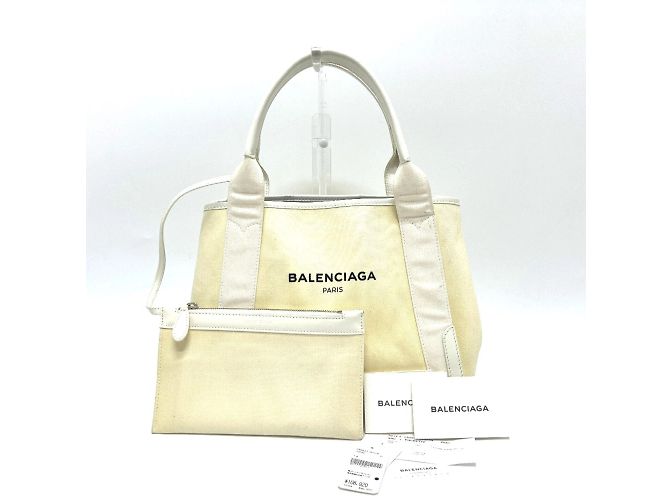 Balenciaga 339933 Borsa Cabas S Navy Bianco - vista 18