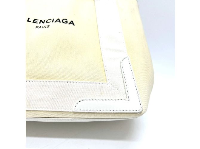Balenciaga 339933 Borsa Cabas S Navy Bianco - vista 7