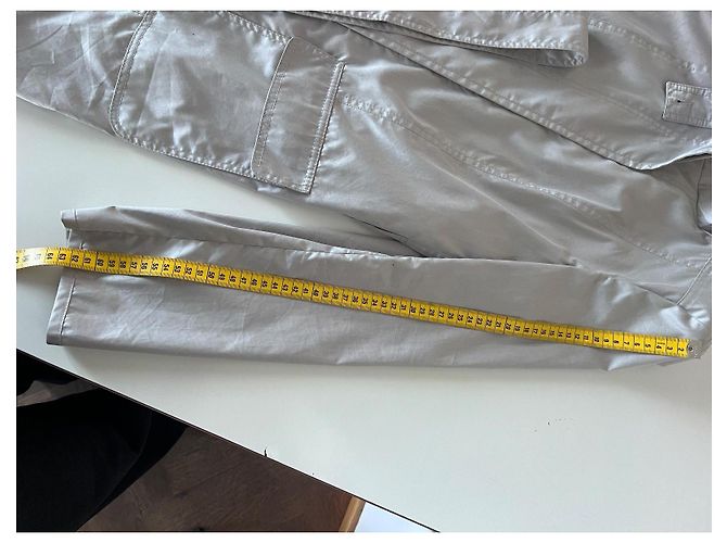 Autre Marque Trench in cotone grigio chiaro con cintura - vista 12