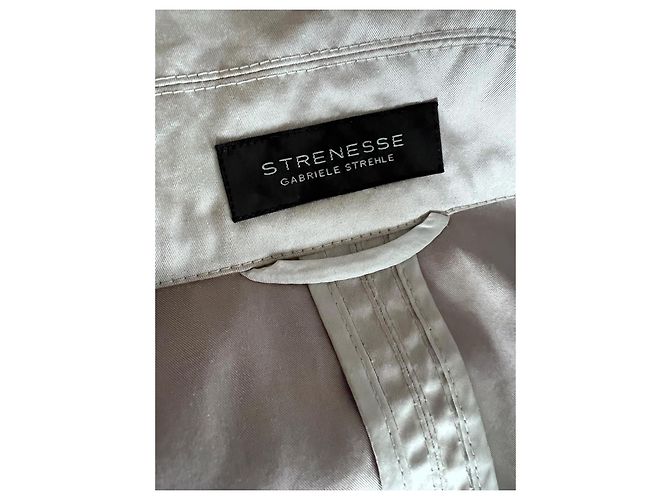 Autre Marque Trench in cotone grigio chiaro con cintura - vista 5