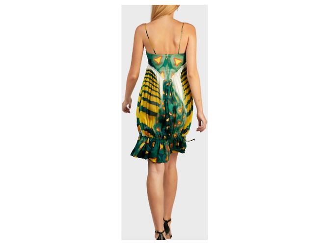 Roberto Cavalli Vestido Wild Amazon Primavera 2009 Verde Amarillo - vista 2