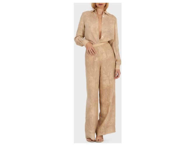 Conjunto Emanuel Ungaro Ivory Frame de seda bege - vista 2
