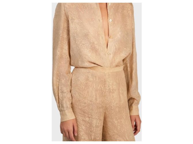 Conjunto Emanuel Ungaro Ivory Frame de seda bege - vista 3