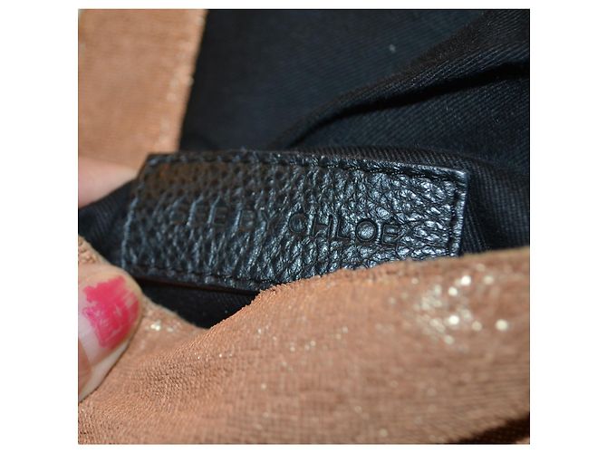 See by Chloé Umhängetasche Leder und Canvas braun schwarz - Ansicht 7