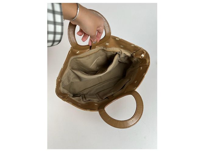 Vintage Courreges Monogram Handtasche Gold Braun - Ansicht 10