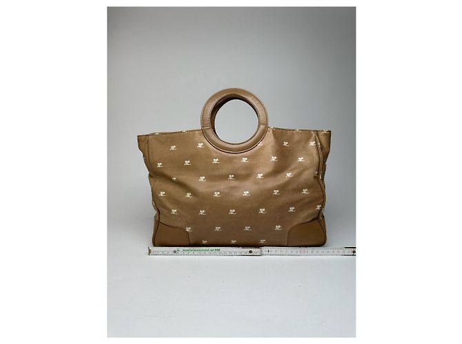 Vintage Courreges Monogram Handtasche Gold Braun - Ansicht 2