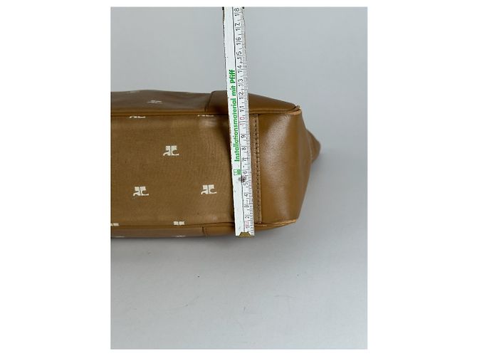 Vintage Courreges Monogram Handtasche Gold Braun - Ansicht 4
