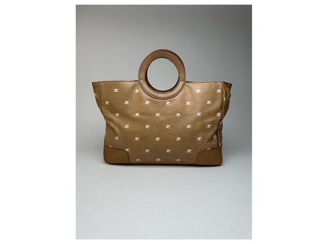 Vintage Courreges Monogram Handtasche Gold Braun - Ansicht 5