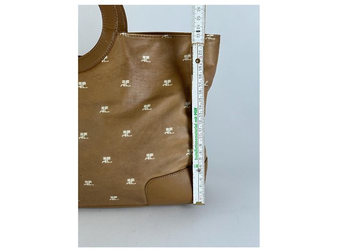 Vintage Courreges Monogram Handtasche Gold Braun - Ansicht 7