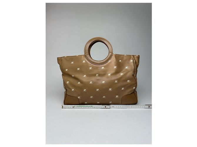 Vintage Courreges Monogram Handtasche Gold Braun - Ansicht 8
