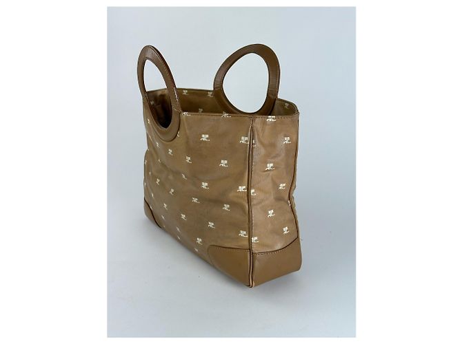 Vintage Courreges Monogram Handtasche Gold Braun - Ansicht 9