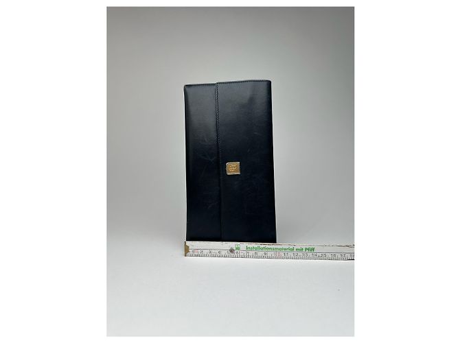 Vintage Dior Leather wallet Black Navy blue - view 5
