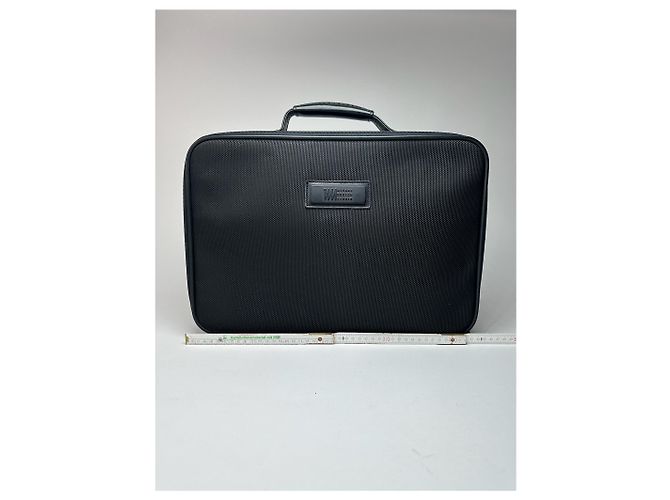 Valigia in tela e pelle Issey Miyake vintage nera Nero - vista 5
