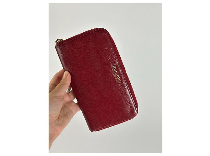 Vintage Miu Miu Leather wallet red - view 4