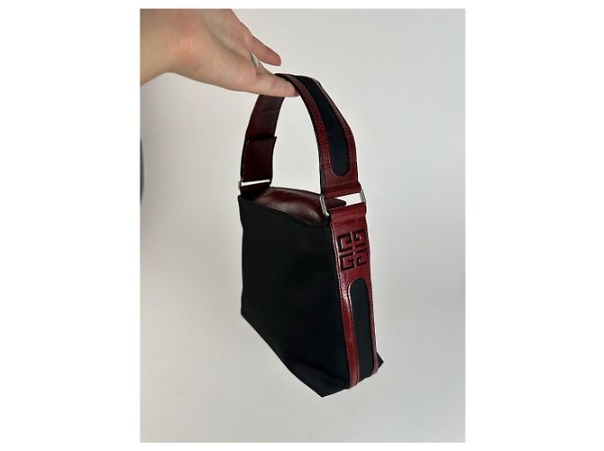 Vintage Givenchy Handtasche schwarz rot - Ansicht 6