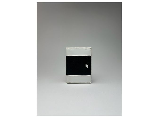 Vintage Courreges Leather wallet Black white - view 3