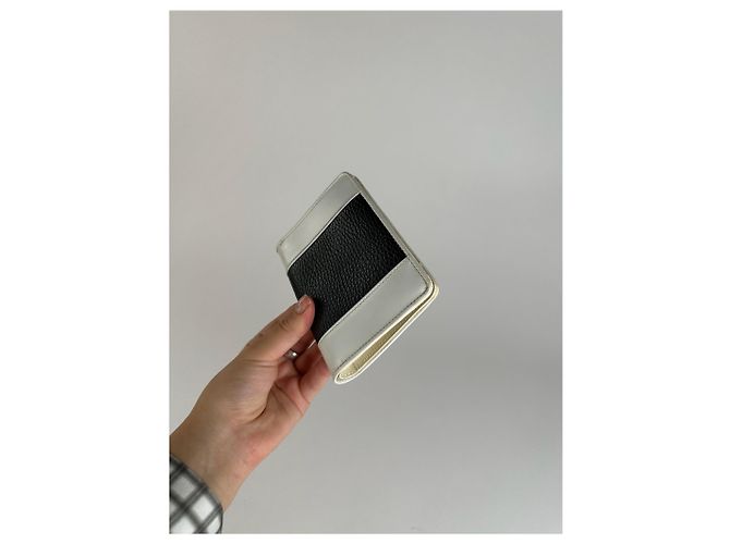 Vintage Courreges Leather wallet Black white - view 7