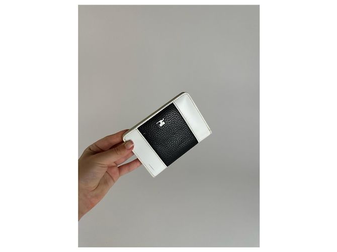 Vintage Courreges Leather wallet Black white - view 9