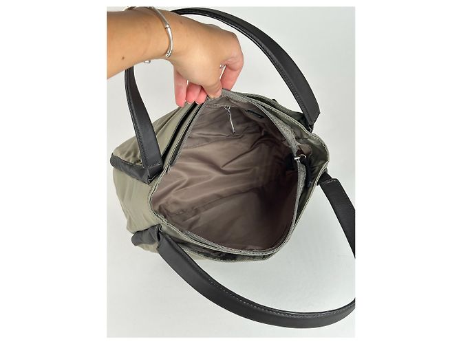 Vintage Yohji Yamamoto Polyester-Leder Tasche Grau Schwarz - Ansicht 10