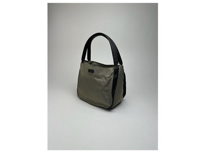 Vintage Yohji Yamamoto Polyester-Leder Tasche Grau Schwarz - Ansicht 11