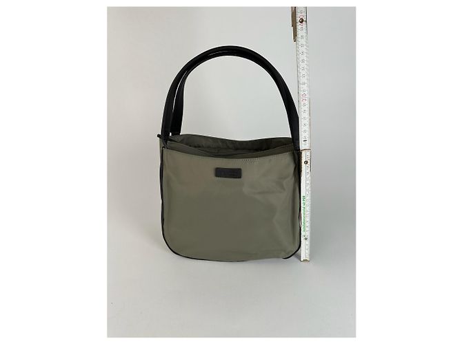 Vintage Yohji Yamamoto Polyester-Leder Tasche Grau Schwarz - Ansicht 12
