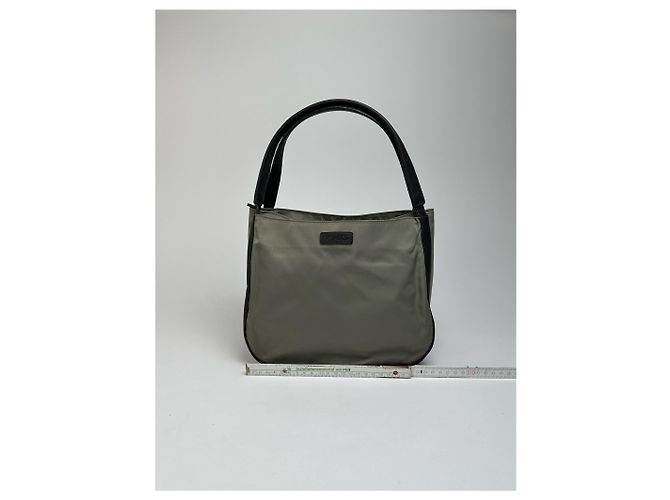 Vintage Yohji Yamamoto Polyester-Leder Tasche Grau Schwarz - Ansicht 13