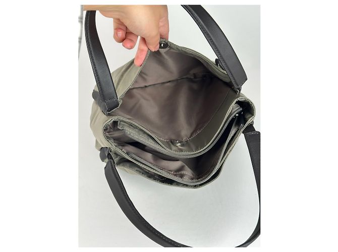 Vintage Yohji Yamamoto Polyester-Leder Tasche Grau Schwarz - Ansicht 3