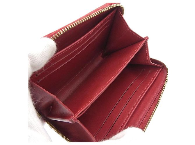 Monedero Zippy de cuero patentado M93608 de Louis Vuitton Roja Burdeos - vista 3