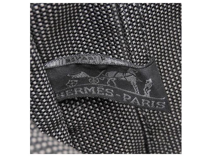 Hermès Bazas MM Canvas Schultertasche Grau Anthrazitgrau - Ansicht 7