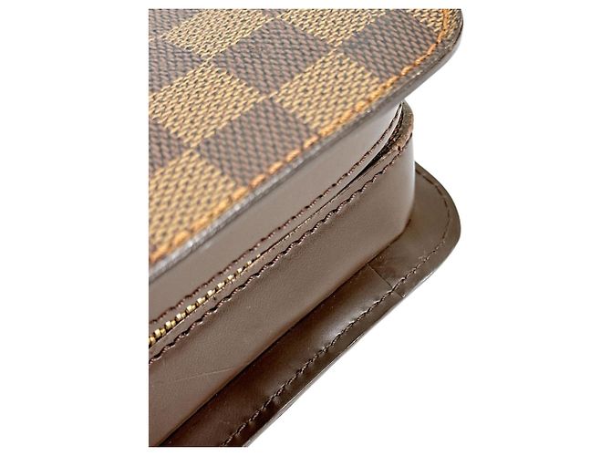 Borsa Clutch Louis Vuitton Damier Ebene Marrone - vista 10