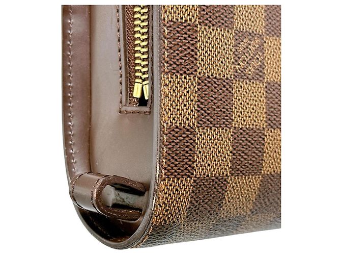 Borsa Clutch Louis Vuitton Damier Ebene Marrone - vista 11