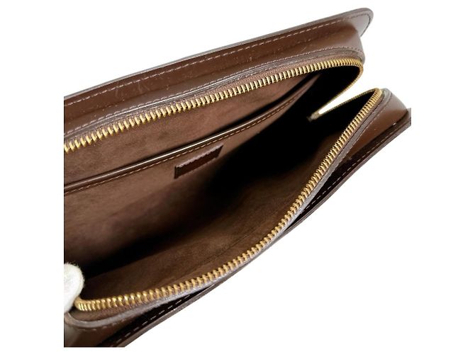 Borsa Clutch Louis Vuitton Damier Ebene Marrone - vista 12