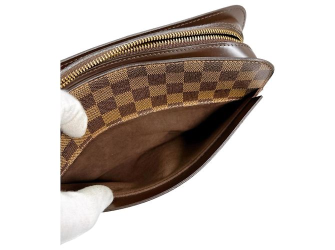 Borsa Clutch Louis Vuitton Damier Ebene Marrone - vista 13